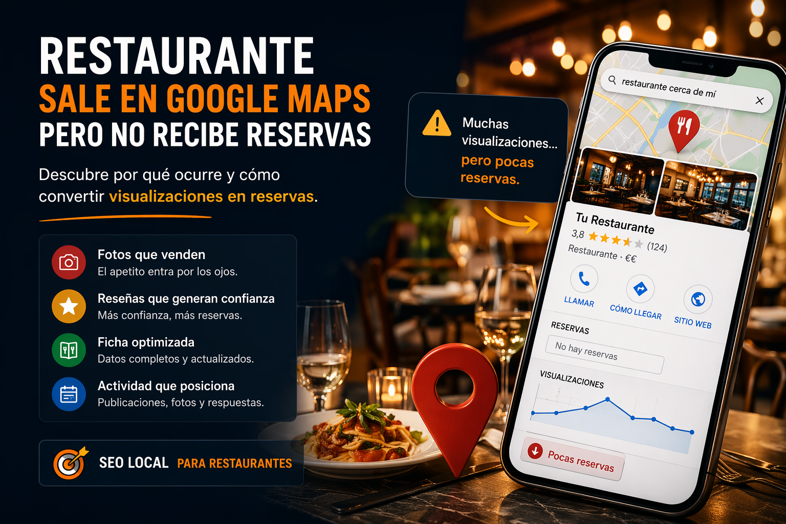 restaurante sale en Google Maps pero no recibe reservas